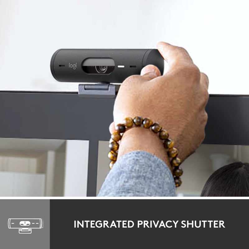 Webcam Full HD 1080p Logitech Brio 500 avec correction de la lumière, cadrage automatique et Show Mode