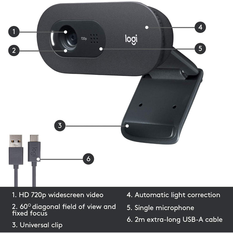 Webcam professionnelle Logitech C505e pour les applications d’appels vidéo